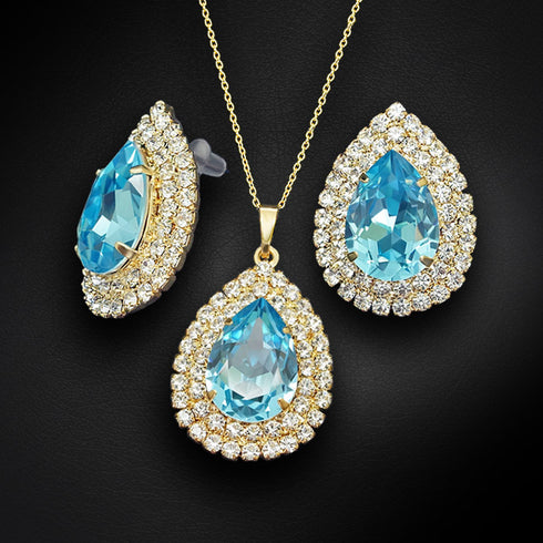 Komplekts "Jasmīns (Aquamarine)" ar Swarovski™ kristāliem