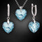 Silver set "Heart in Love III R (Aquamarine)" with Swarovski™ crystals