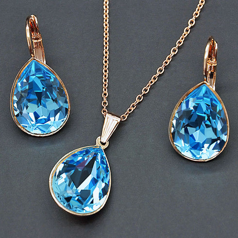 Komplekts "Kristāla Lāse II (Aquamarine Blue)" ar Swarovski™ kristāliem