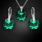 Silver set "Marianna (Emerald)" with Swarovski™ crystals