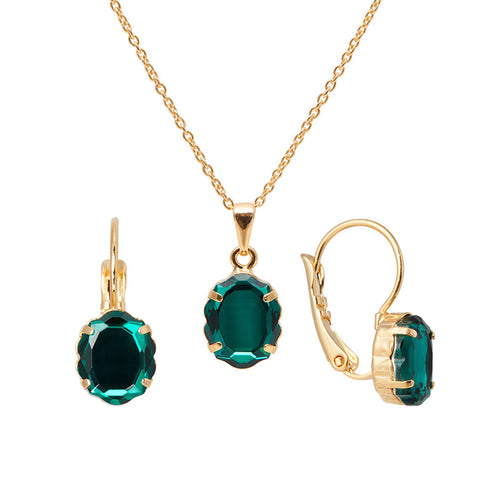 Komplekts "Baroka Spogulis (Emerald)" ar Swarovski™ kristāliem