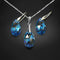Silver set "Baroka (Aquamarine Blue AB)" with Swarovski™ crystals