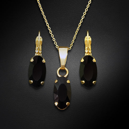 Komplekts "Enigma (Graphite)" ar Swarovski™ kristāliem