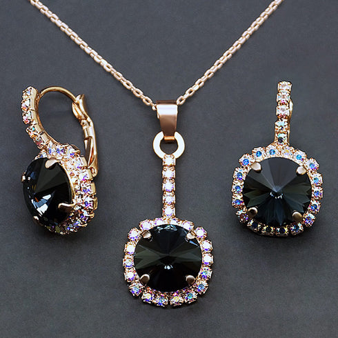 Komplekts "Klaris VII (Graphite)" ar Swarovski™ kristāliem