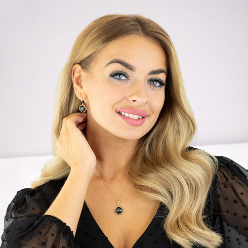 Komplekts "Vintāžš IV (Graphite)" ar Swarovski™ kristāliem