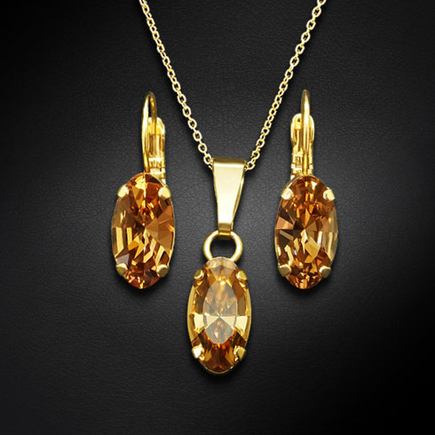 Komplekts "Enigma (Light Colorado Topaz)" ar Swarovski™ kristāliem