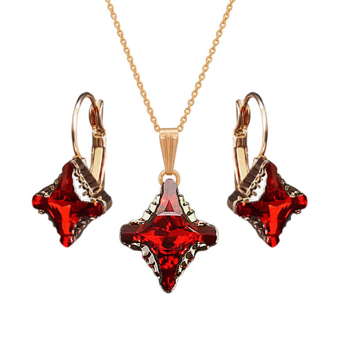 Komplekts "Kristāla Rombs II (Light Siam Metallic Light Gold)" ar Swarovski™ kristāliem