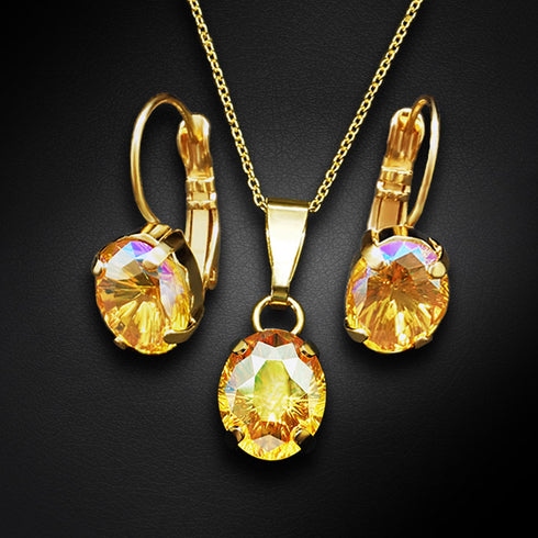 Komplekts "Mistika II (Light Topaz Shimmer)" ar Swarovski™ kristāliem