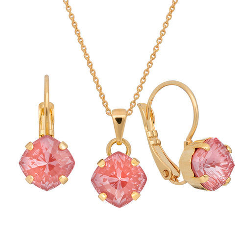 Komplekts "Magical Square (Maroon Ignite)" ar Swarovski™ kristāliem