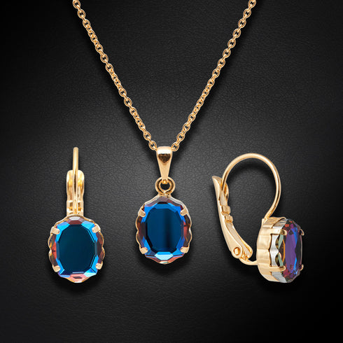 Komplekts "Baroka Spogulis (Meridian Blue)" ar Swarovski™ kristāliem