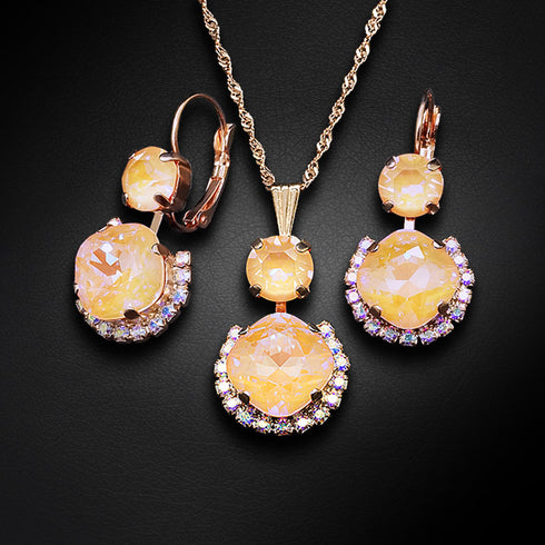 Komplekts "Klaris VI (Peach DeLite)" ar Swarovski™ kristāliem