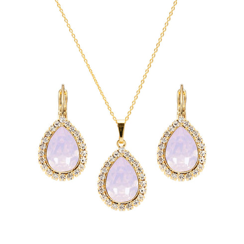 Komplekts "Debesu Piliens (Rose Water Opal)" ar Swarovski™ kristāliem