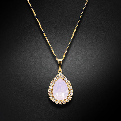 Komplekts "Debesu Piliens (Rose Water Opal)" ar Swarovski™ kristāliem