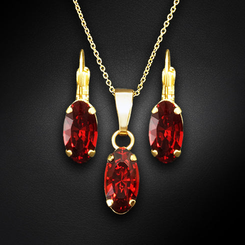 Komplekts "Enigma (Scarlet)" ar Swarovski™ kristāliem