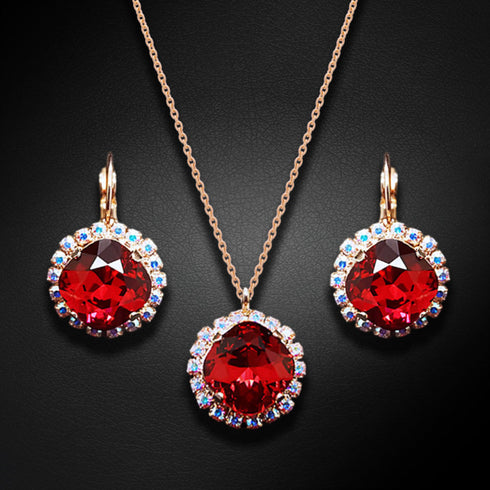 Komplekts "Apžilbinošs Spīdums III (Scarlet)" ar Swarovski™ kristāliem