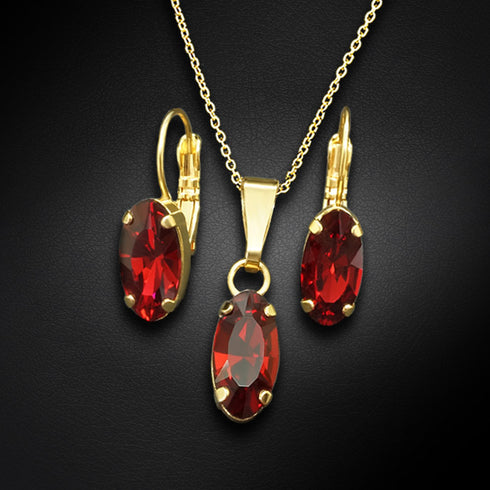 Komplekts "Enigma (Scarlet)" ar Swarovski™ kristāliem