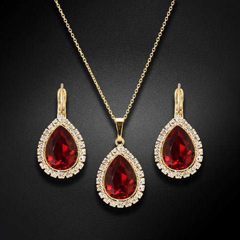 Komplekts "Debesu Piliens (Siam)" ar Swarovski™ kristāliem