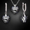 Silver set "Heart in Love III R (Silver Night)" with Swarovski™ crystals