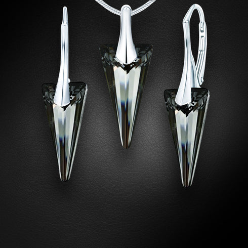 Silver set "Smaile (Silver Night)" with Swarovski™ crystals