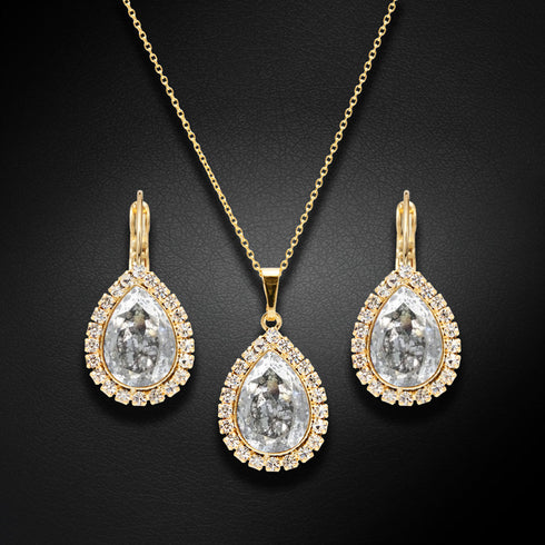 Komplekts "Debesu Piliens (Silver Patina)" ar Swarovski™ kristāliem