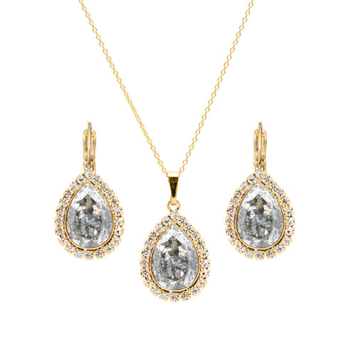 Komplekts "Debesu Piliens (Silver Patina)" ar Swarovski™ kristāliem