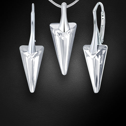 Silver set "Spike" with Swarovski™ crystals