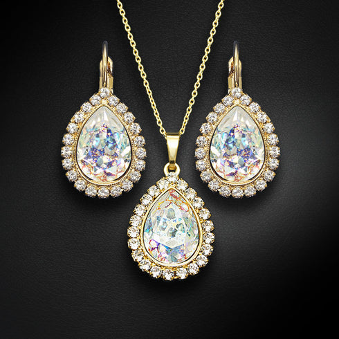 Komplekts "Debesu Piliens (White Patina)" ar Swarovski™ kristāliem