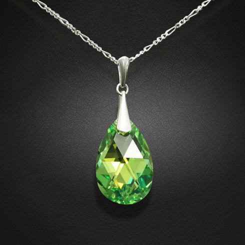 Silver Pendant "Baroque (Peridot AB)" with Swarovski™ Crystals