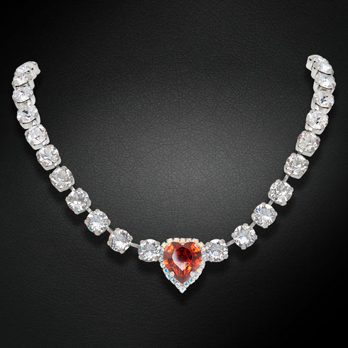 Kāzu kaklarota "Svētais Valentīns II (Red Magma)" ar Swarovski™ kristāliem