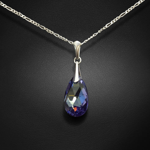 Silver Pendant "Baroque (Tanzanite AB)" with Swarovski™ Crystals