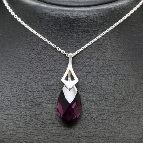 Silver Pendant "Baroque II (Amethyst Light Chrome)" with Swarovski™ Crystals
