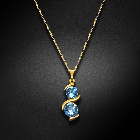 Pendant "Milky Way (Aquamarine Blue)" with Swarovski™ crystals