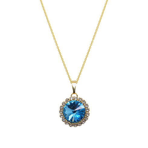 Pendant "Klaris (Aquamarine Blue)" with Swarovski™ crystals