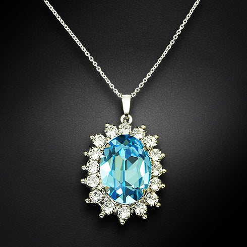 Кулон "Ferro (Aquamarine)" с кристаллами Swarovski™