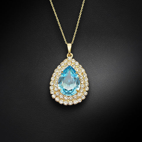 Pendant "Jasmine (Aquamarine)" with Swarovski™ crystals