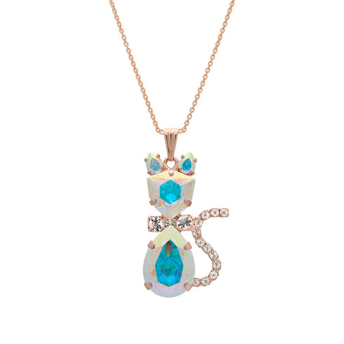 Pendant "Sunny Cat (Aurora Borealis)" with Swarovski™ crystals