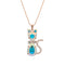Pendant "Sunny Cat (Aurora Borealis)" with Swarovski™ crystals