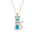 Pendant "Sunny Cat (Aurora Borealis)" with Swarovski™ crystals