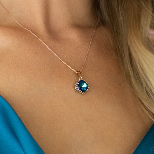 Komplekts "Vintāžš IV (Bermuda Blue)" ar Swarovski™ kristāliem