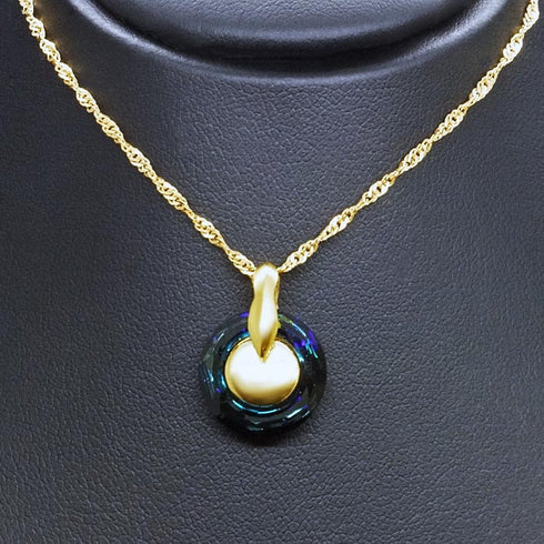 Silver Pendant "Anubis (Bermuda Blue)" with Swarovski™ Crystals