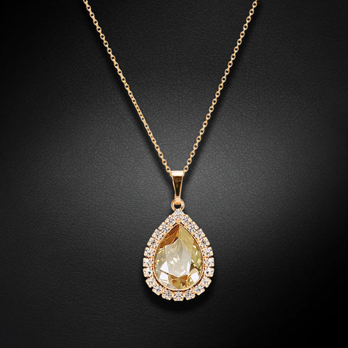 Pendant "Heavenly Drop (Golden Shadow)" with Swarovski™ crystals