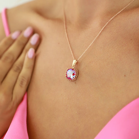 Komplekts "Vintāžš V (Light Siam Shimmer)" ar Swarovski™ kristāliem