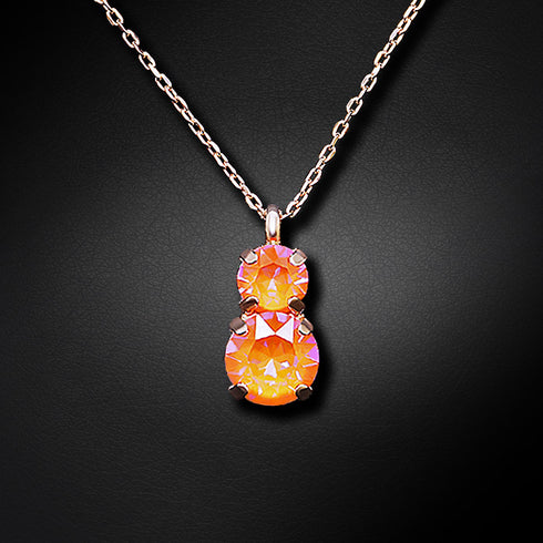 Pendant "Junona IV (Orange Glow DeLite)" with Swarovski™ crystals