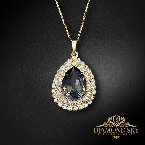 Pendant "Jasmine (Silver Night)" with Swarovski™ crystals