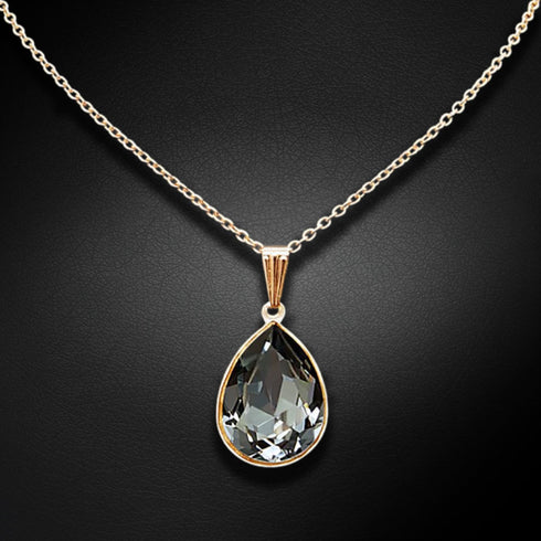Pendant "Crystal Drop (Silver Night)" with Swarovski™ crystals