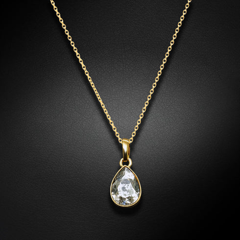 Kulons "Kristāla Lāse (Silver Patina)" ar Swarovski™ kristāliem