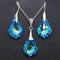 Silver set "Baroka IV (Aquamarine Blue AB)" with Swarovski™ crystals
