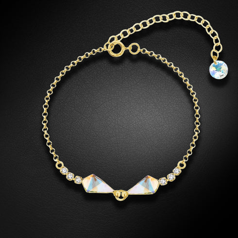 Sudraba rokassprādze "Dart (Aurora Borealis)" ar Swarovski™ kristāliem