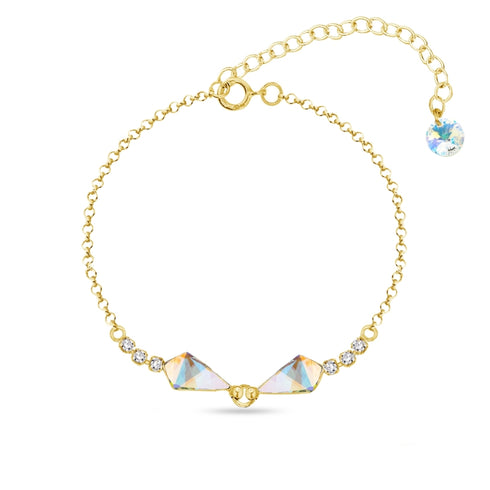 Sudraba rokassprādze "Dart (Aurora Borealis)" ar Swarovski™ kristāliem