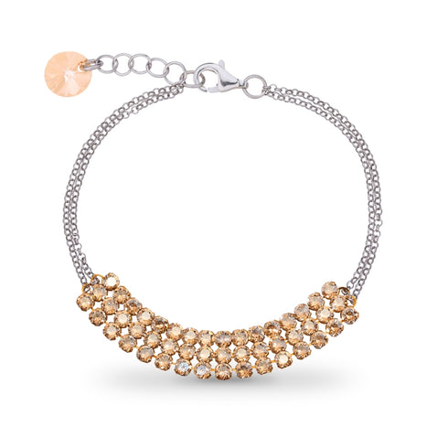 Sudraba rokassprādze "Dženifera (Golden Shadow)" no 925 proves sudraba